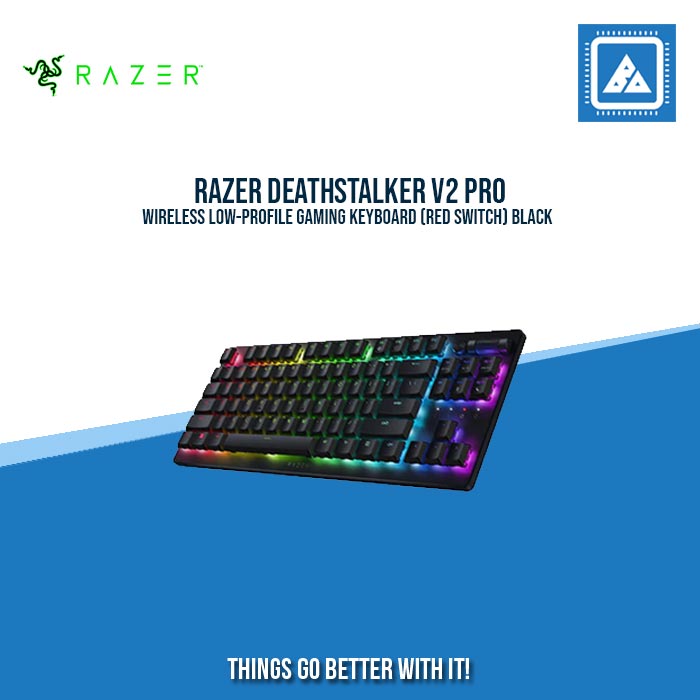 RAZER DEATHSTALKER V2 PRO WIRELESS LOW-PROFILE GAMING KEYBOARD (RED SWITCH) BLACK RAZER DEATHSTALKER V2 PRO WIRELESS LOW-PROFILE GAMING KEYBOARD (RED SWITCH) BLACK